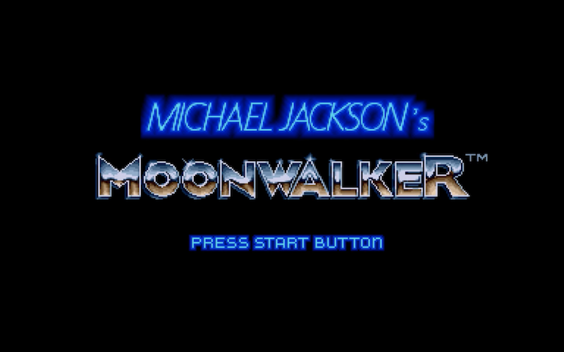 Tela título Moonwalker versão Mega Drive