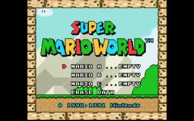 Tela título Super Mario World